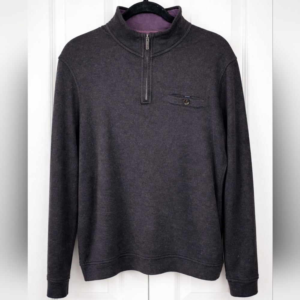 Ted Baker London Black Men's Valerio Sweater Casual Office Half ZiP Size 5